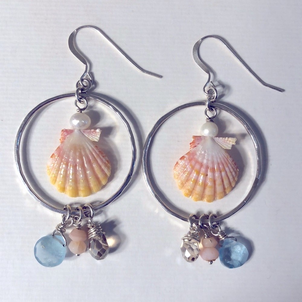 Hawaiian sunrise shell earrings